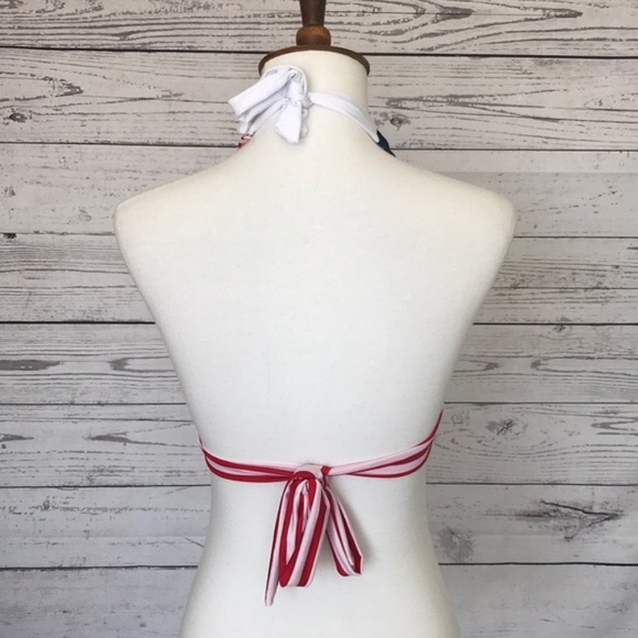 SHORE TRENDZ USA Flag Halter Bikini Top Size Small - Picture 5 of 9